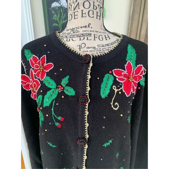 REFERENCE POINT NEW YORK Embroidered Christmas Cardigan - Picture 9 of 11